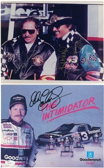 Lot of (2) Dale Earnhardt Sr. Signed Photos - 1 With Richard Petty (JSA & Beckett)